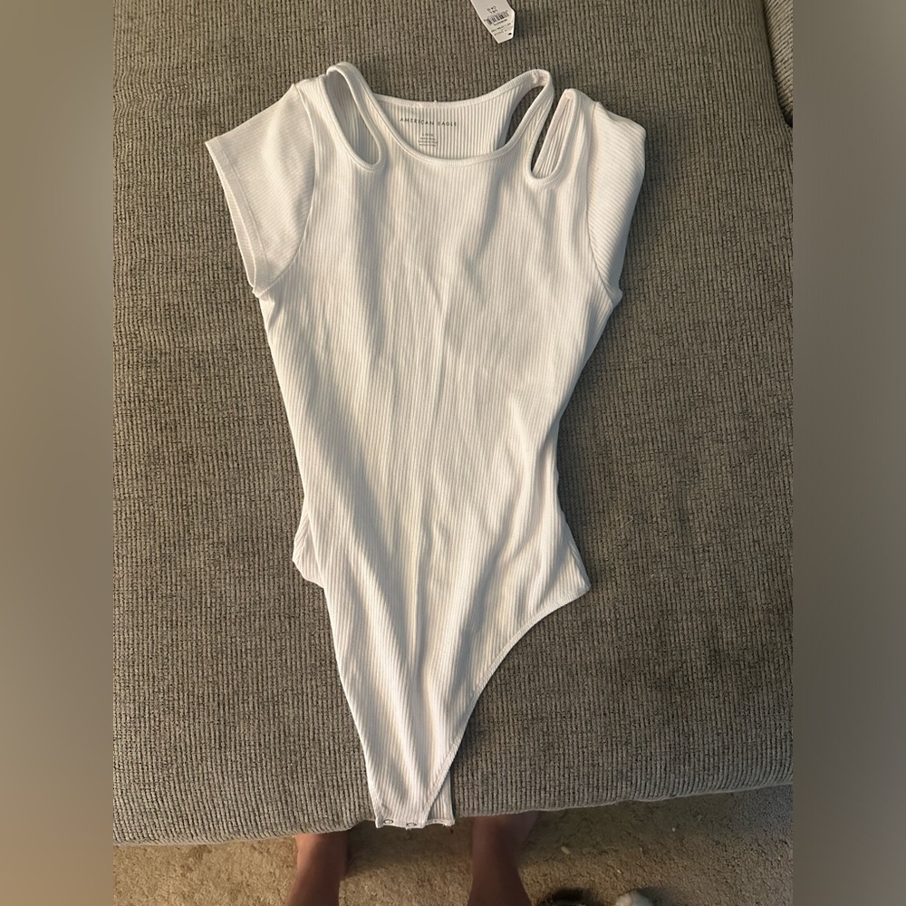 American eagle white bodysuit size large new with tags